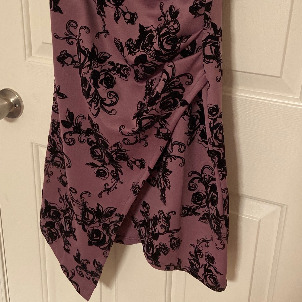 Purple & Black Floral Dress - Picture 4 of 6